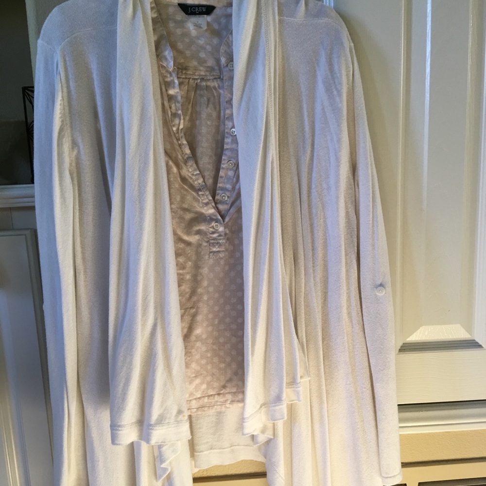 White draped cardigan